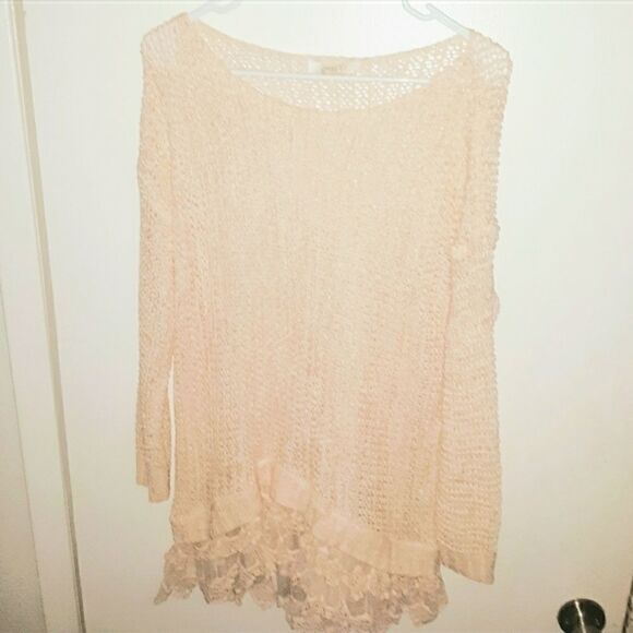 Entro Crochet Rose Pink Top Size Medium - Picture 1 of 5